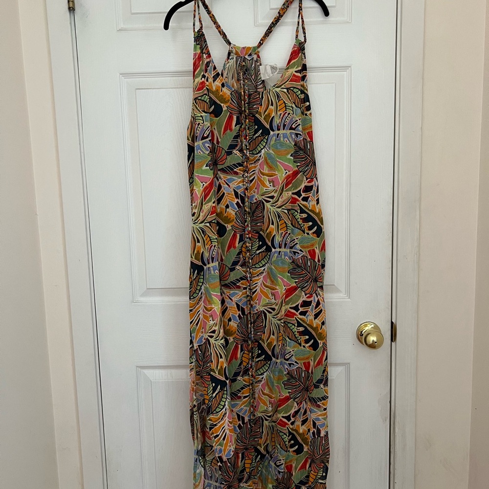 Tropical Print Maxi Dress